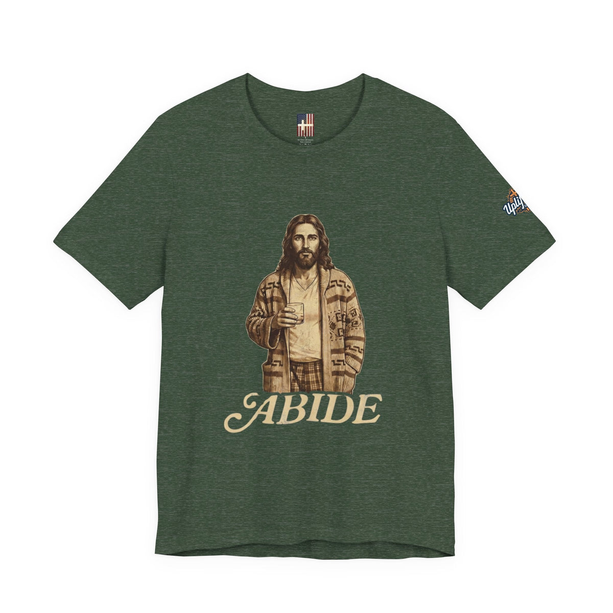 Abide Vintage Jesus Tee — "The Dude" Graphic Christian T-Shirt Printify