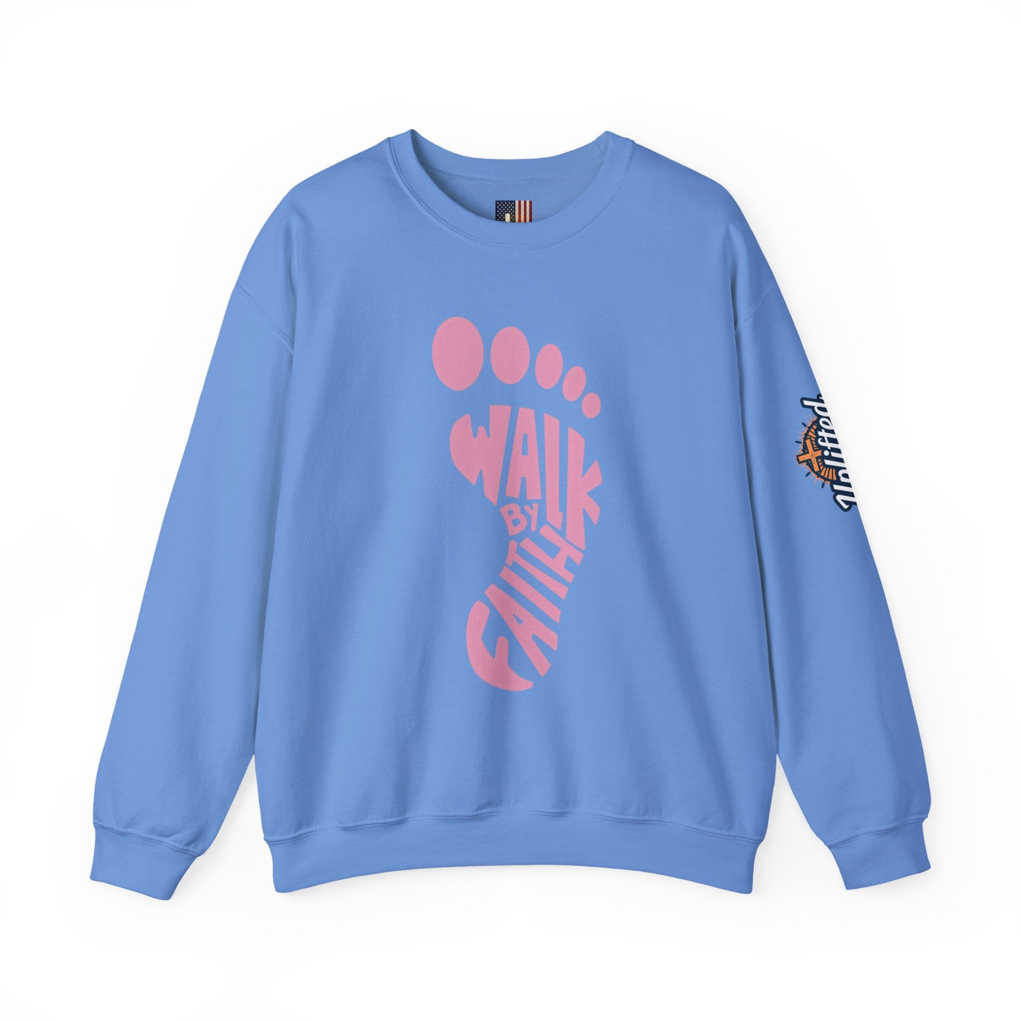 Walk By Faith Footprint Sweatshirt Printify