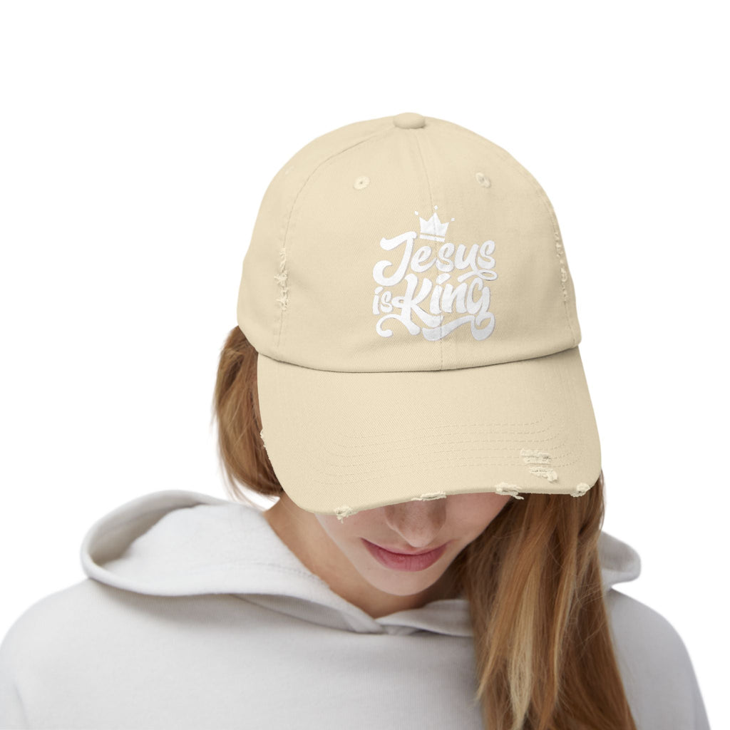 Jesus is King Hat – Bold Crown & Cross Embroidered Christian Cap for Eternal Faith Printify