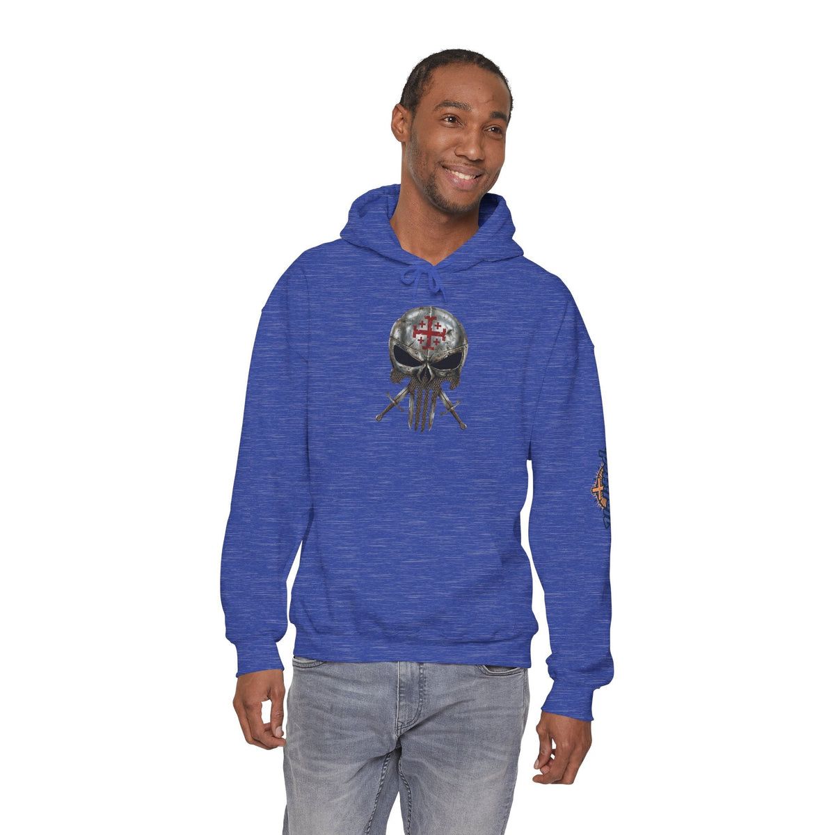 Crusader Knight Christian Skull Hoodie - Warrior Armor of God Hoodie Printify