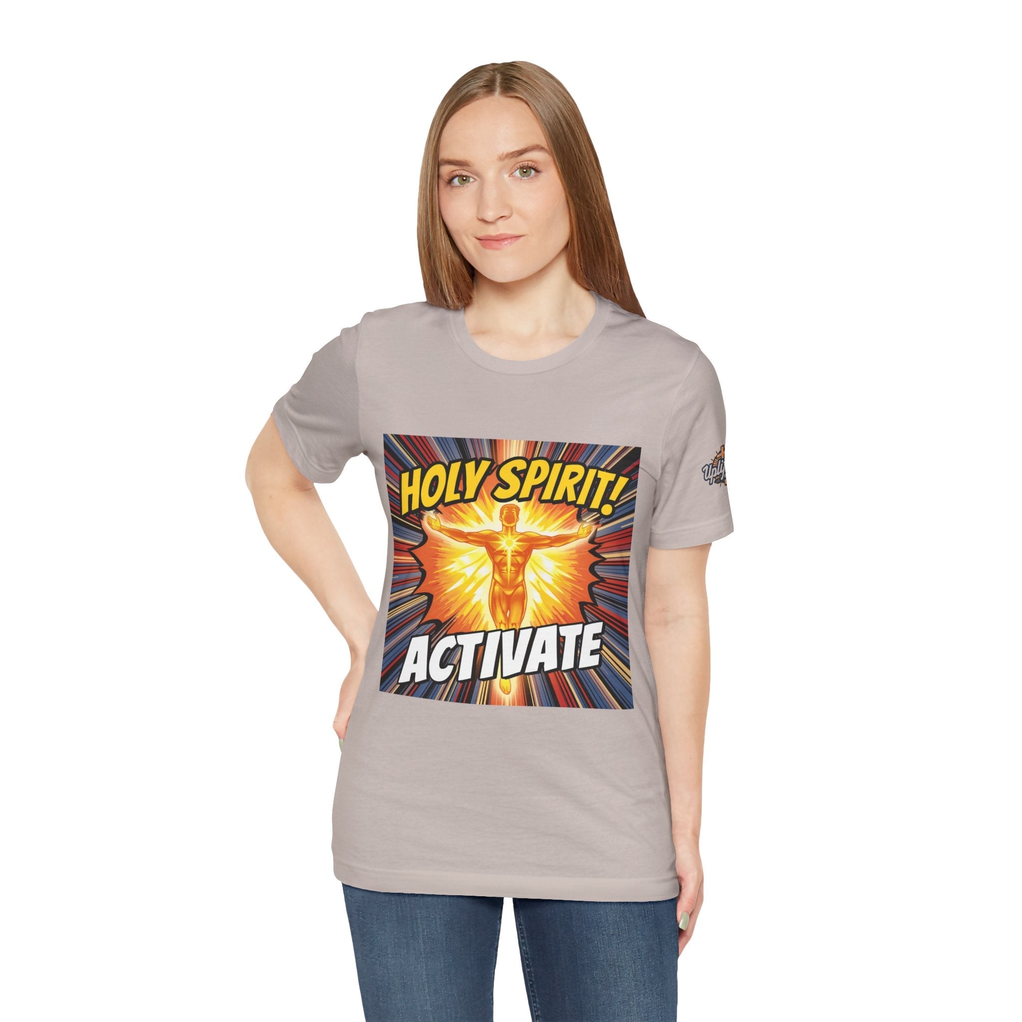 Holy Spirit Activate T-shirt – Superhero Christian T-shirt with Vibrant Power-Up Design for Faith-Fueled Boldness Printify