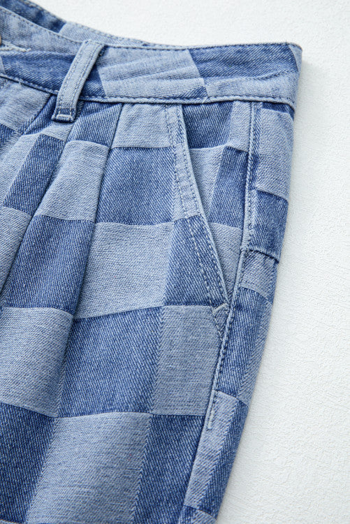 Checkered Denim jeans Pretty Little Patriot