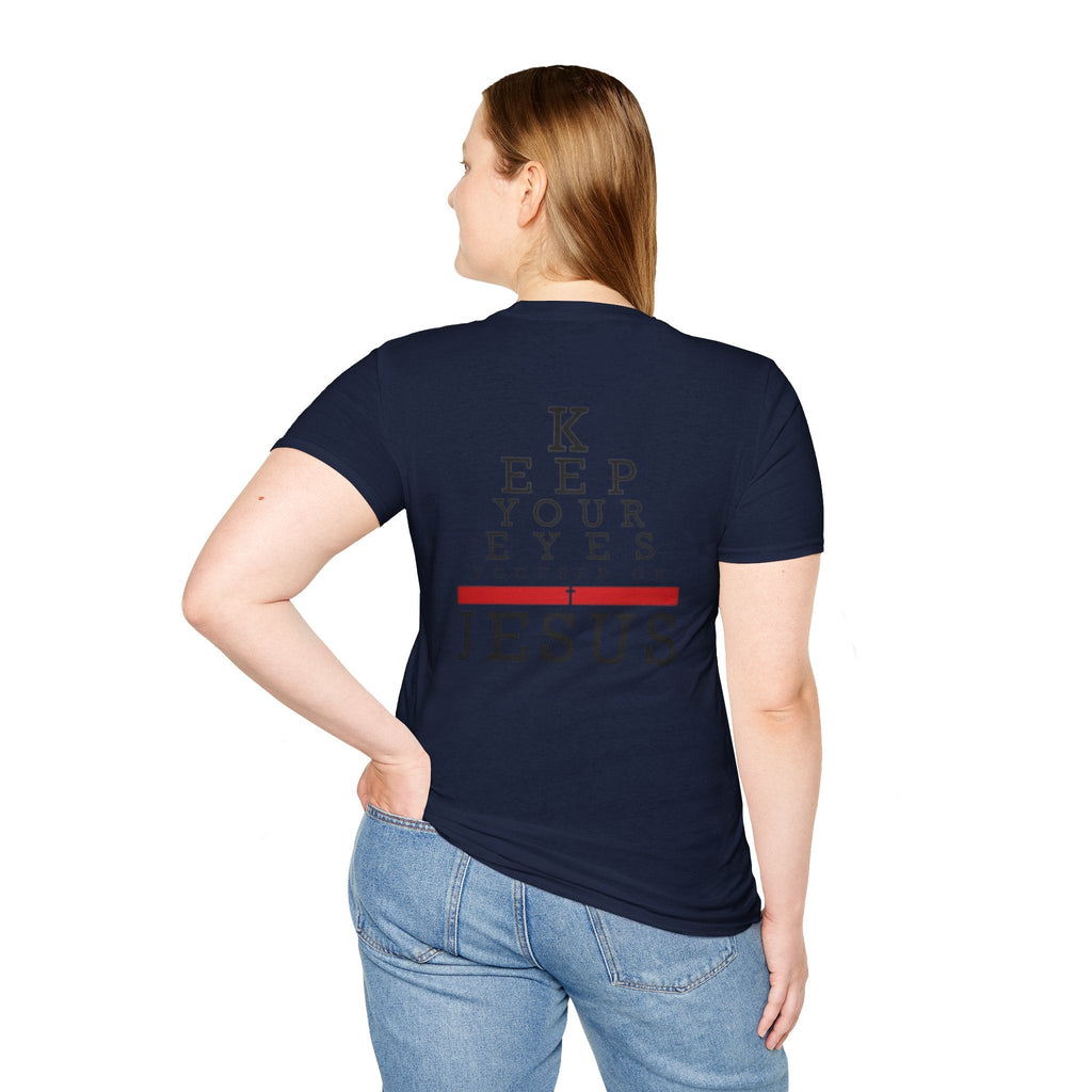 Keep Your Eyes Focused on Jesus T-shirt - Eye Chart Christian T-shirt - Faith Apparel Printify