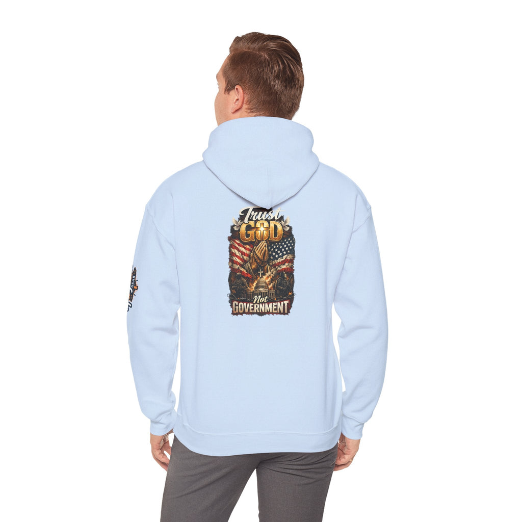 Trust God Not Government Hoodie — Vintage Patriotic Christian Hoodie Printify