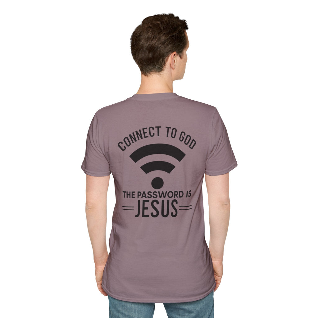 Connect to God T-shirt - WIFI Password is Jesus - Funny Christian Faith T-shirt Printify
