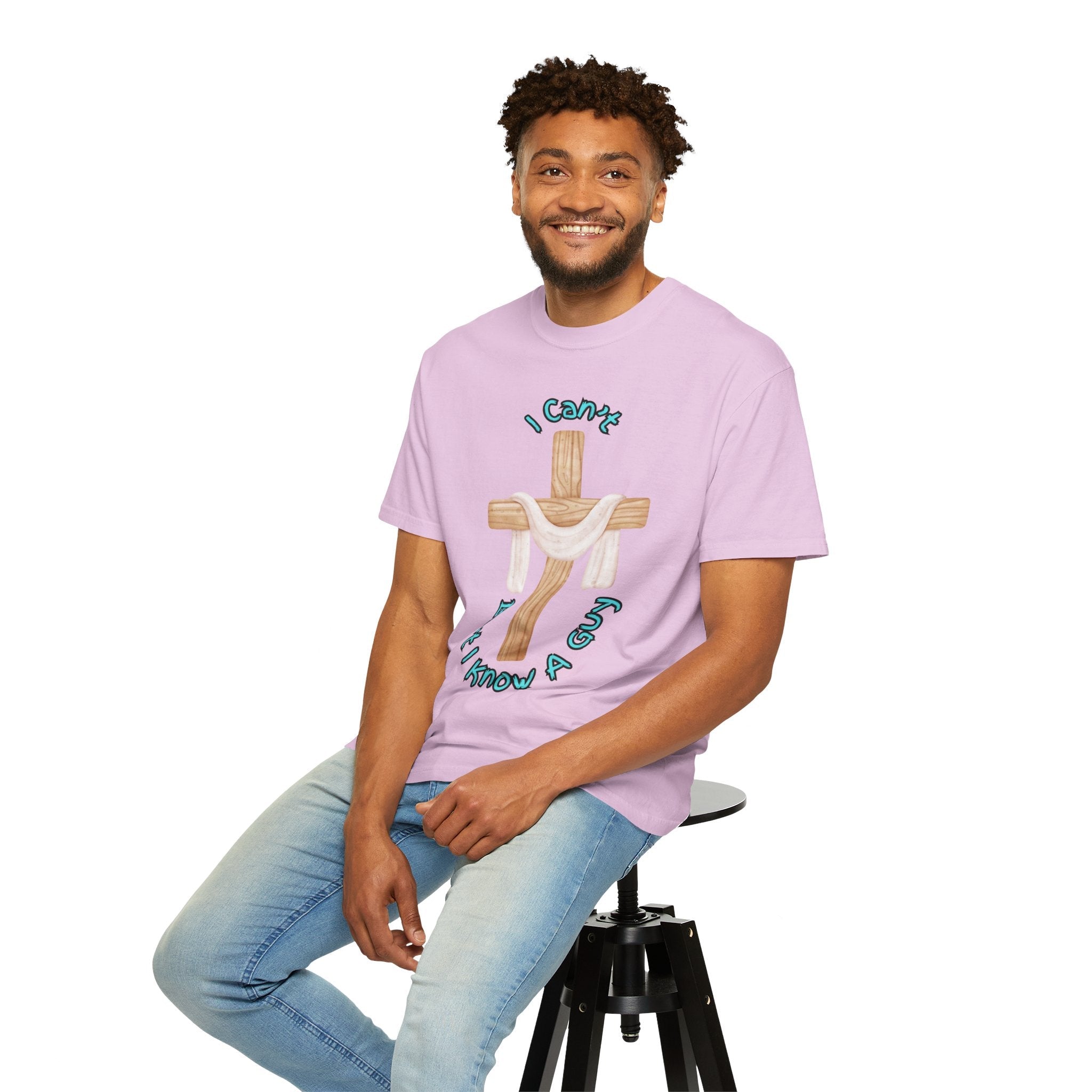 I Can’t, But I Know a Guy T-Shirt – Jesus Cross Christian Tee for Faithful Humor Printify