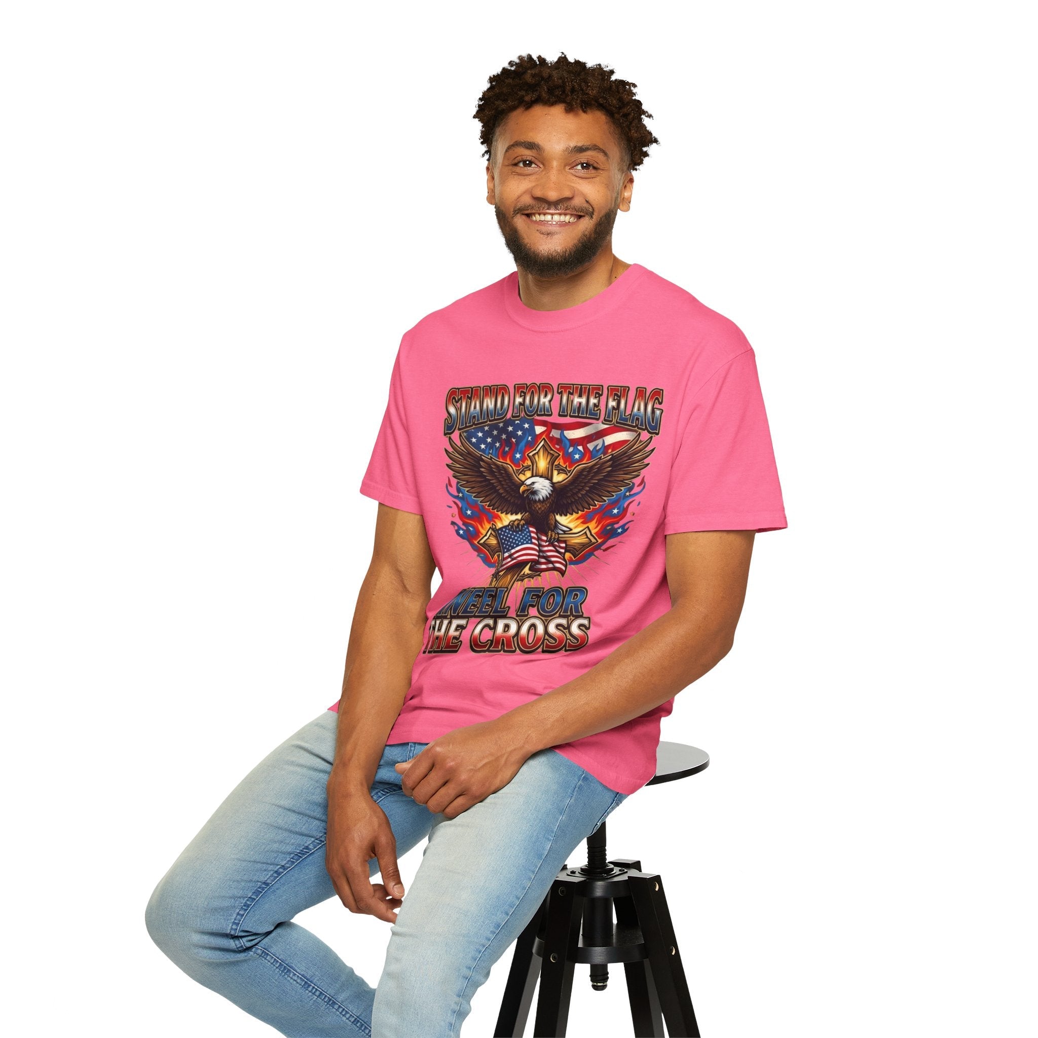 Stand for the Flag Kneel for the Cross T-shirt | Patriotic Eagle T-shirt Printify