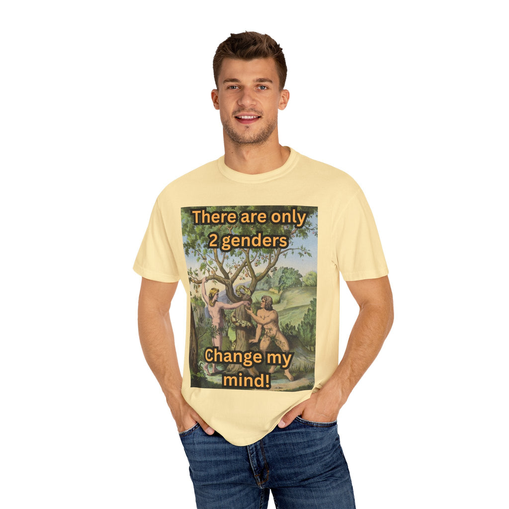 There Are Only 2 Genders T-Shirt – Adam & Eve Cross Christian Tee for Bold Faith Printify