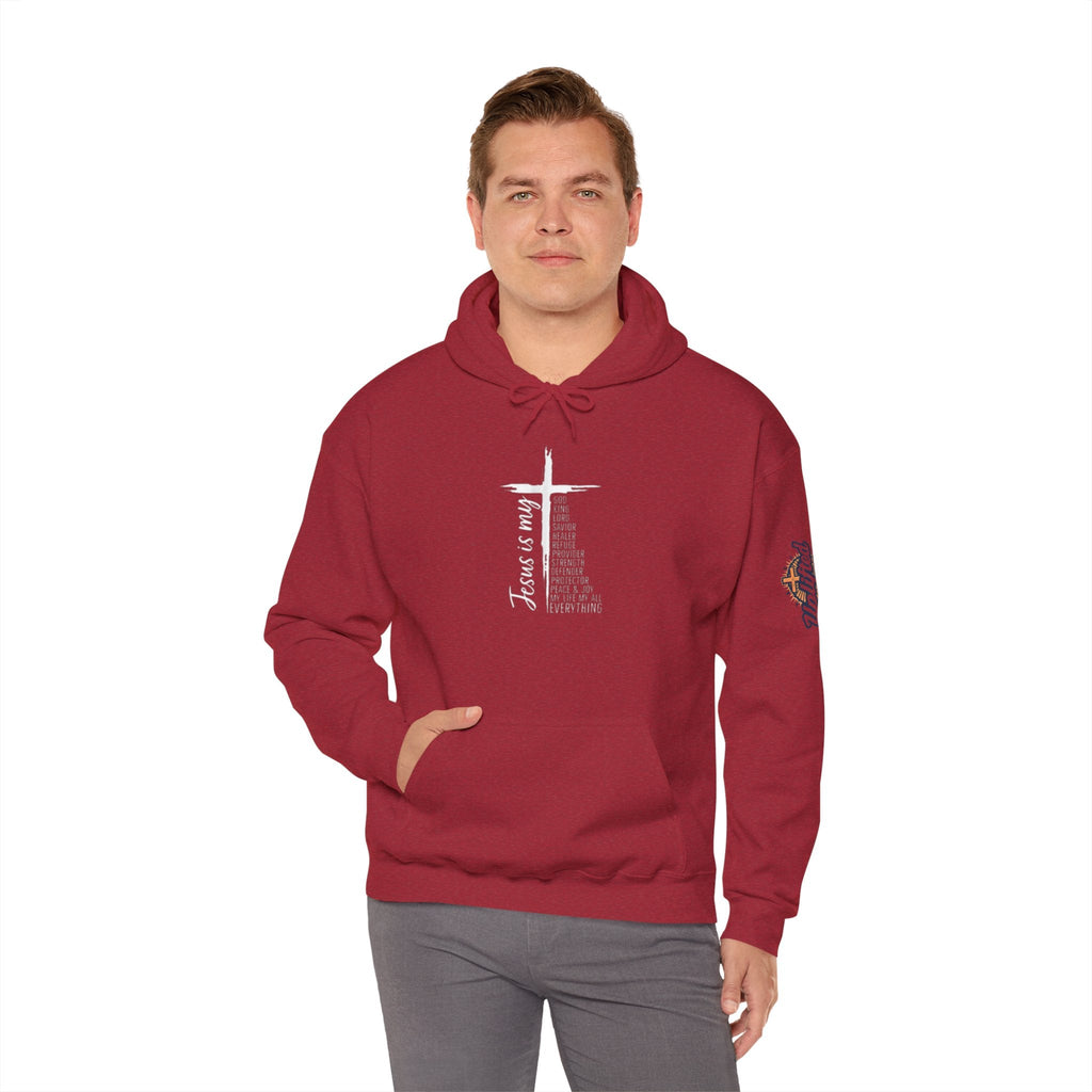 Jesus Is My Everything Hoodie – Cross List God King Lord Savior Christian Sweatshirt for Total Surrender Faith Printify