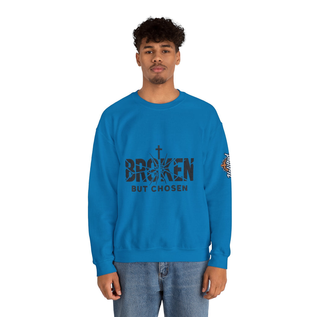 Broken But Chosen Crewneck Sweatshirt Printify