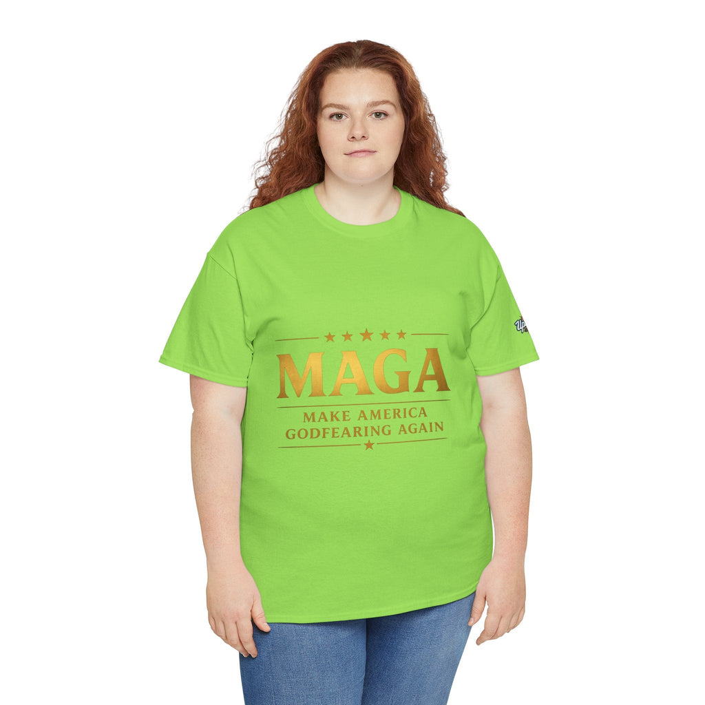 MAGA Gold Letter T-Shirt — "Make America Great Again" Printify
