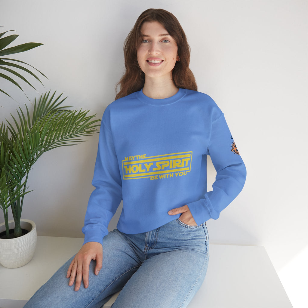 May the Holy Spirit Be With You Sweatshirt - Christian Star Wars Parody Sweatshirt Printify