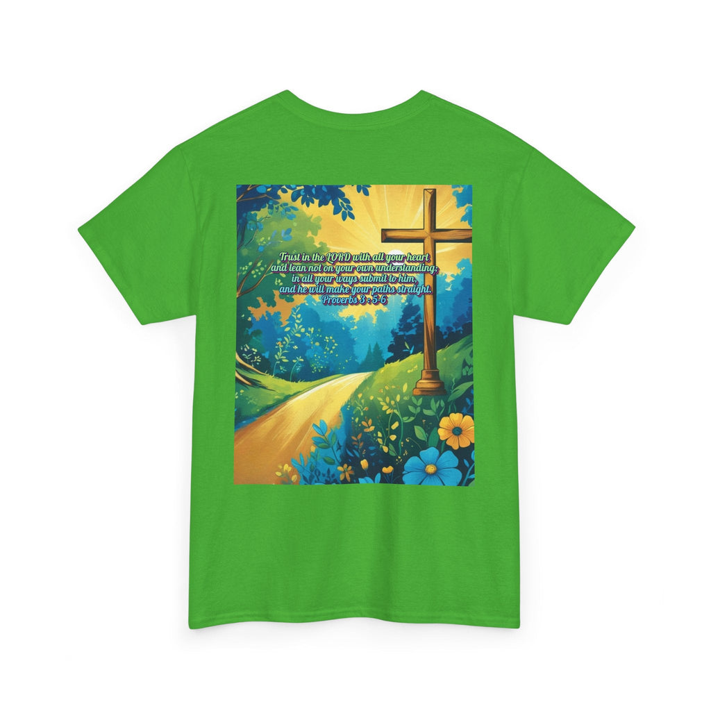 Trust in The Lord Proverbs 3:5-6 Biblical Design Unisex Heavy Cotton Tee Printify