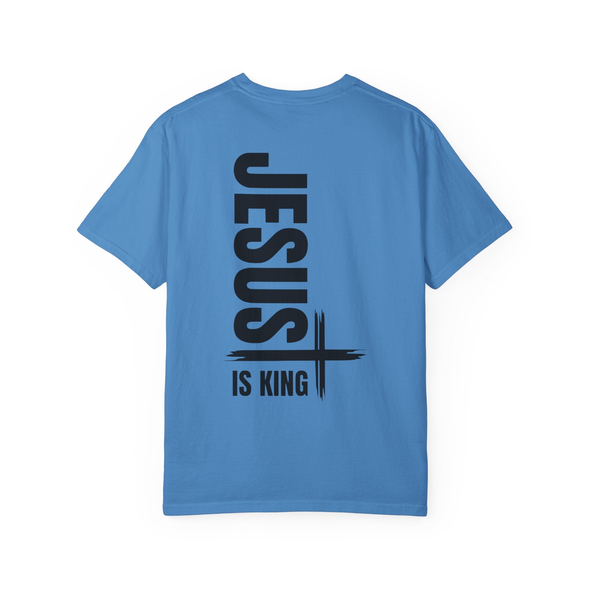 Jesus Is King T-shirt | Modern Typographic Cross Christian T-shirt Printify