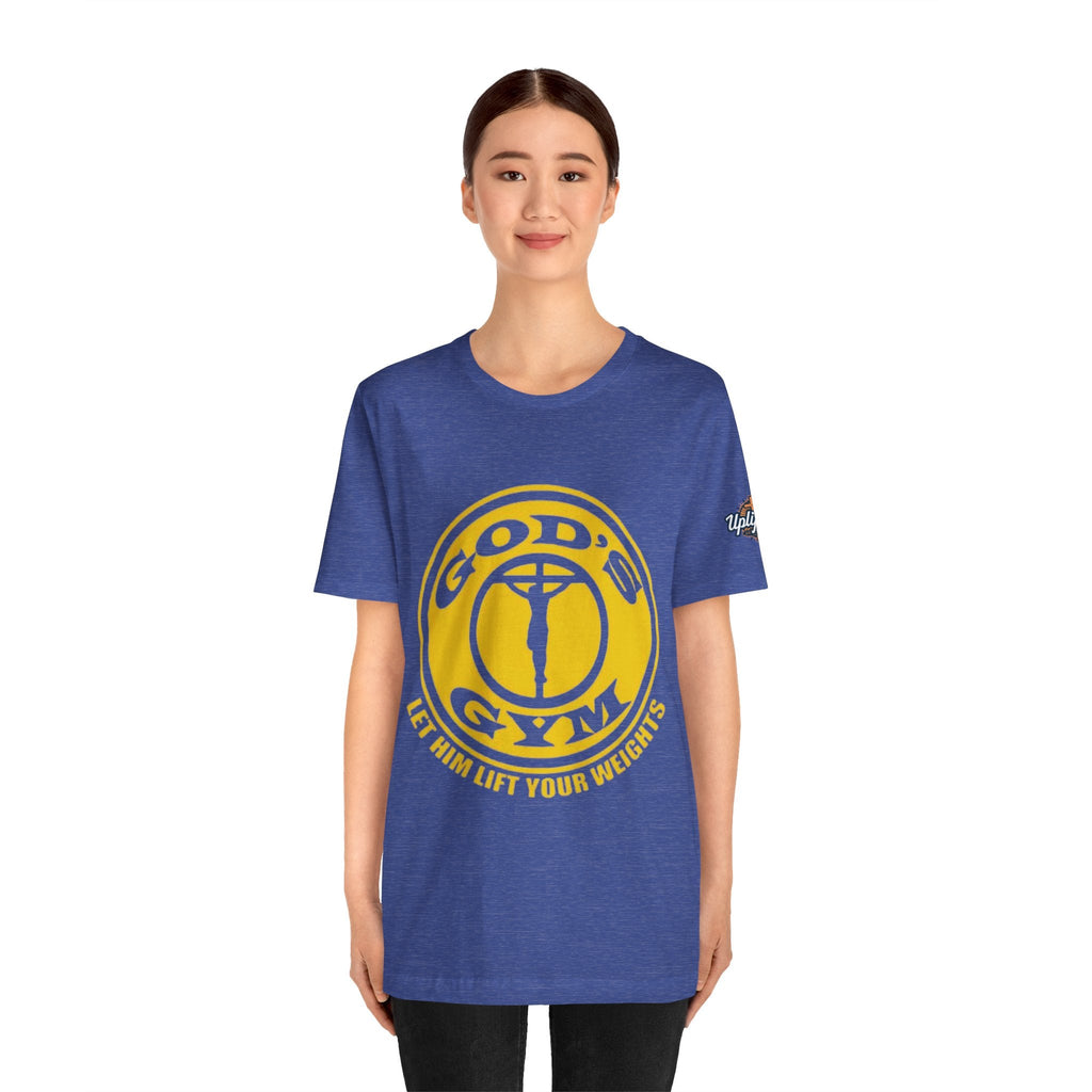 God's Gym T-Shirt — "Let Him Lift Your Weights" Christian Fitness Tee Printify