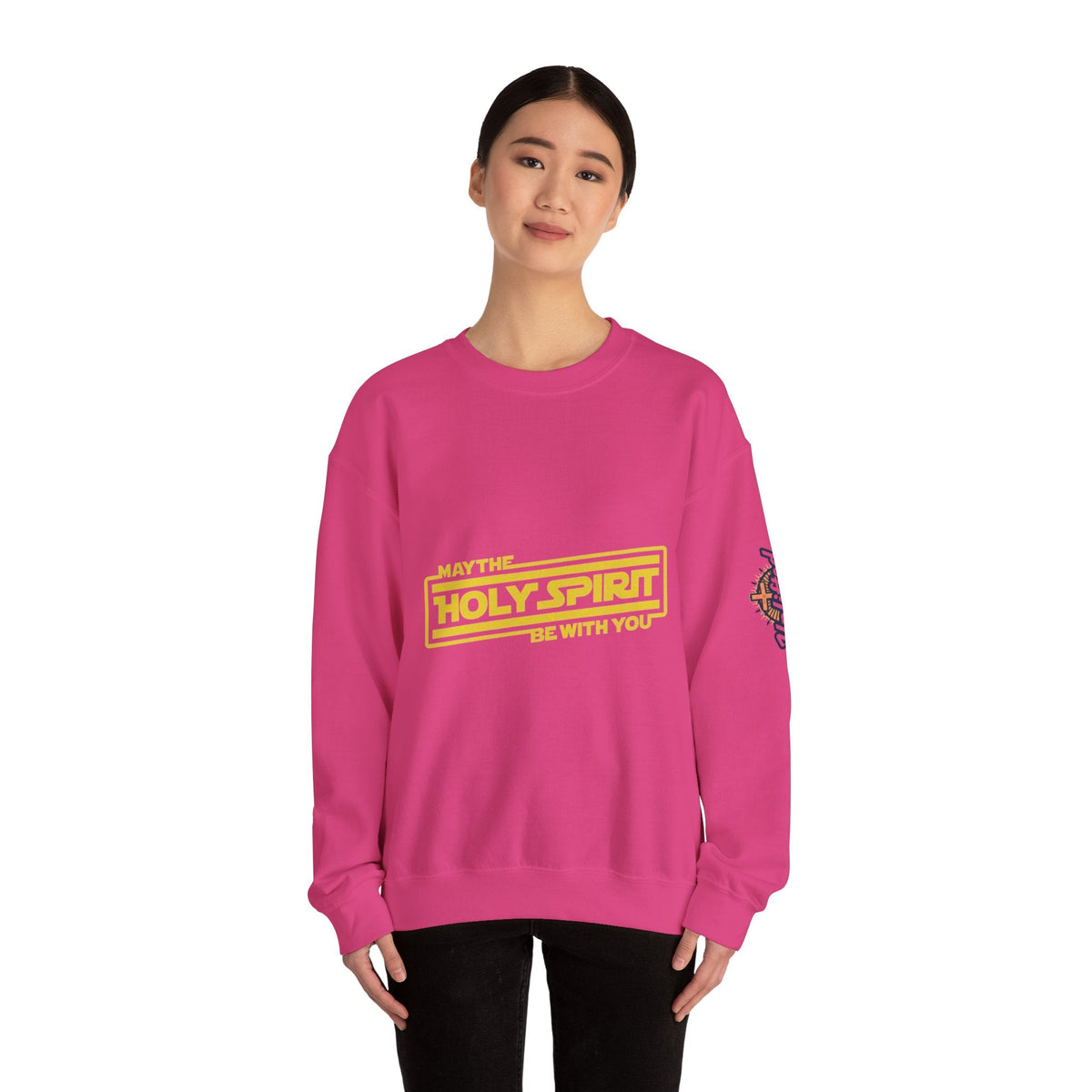May the Holy Spirit Be With You Sweatshirt - Christian Star Wars Parody Sweatshirt Printify