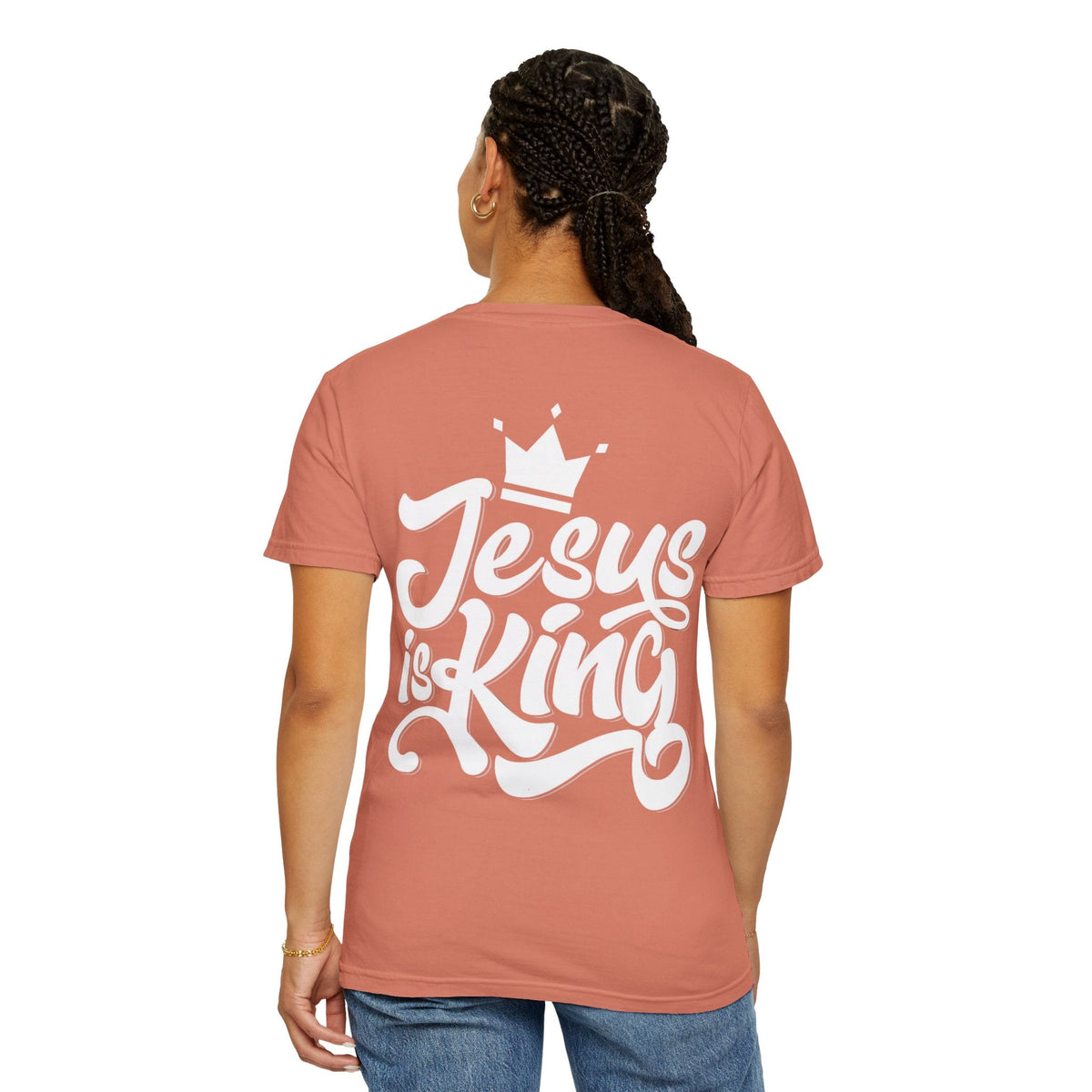 Jesus is King T-Shirt – Bold Christian Faith Tee with Crown & Cross for Eternal Reign Printify