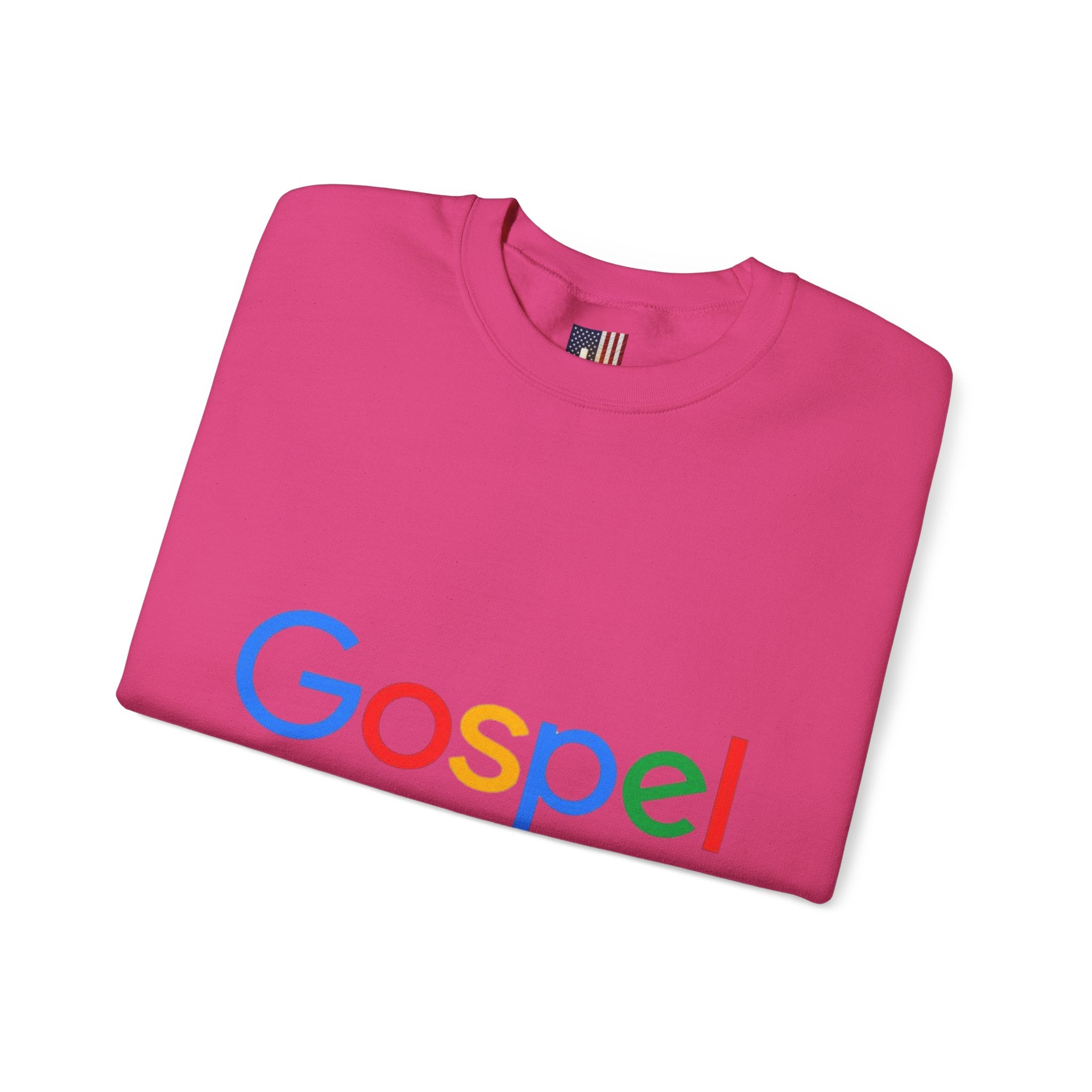 Gospel Graphic Sweatshirt — "Gospel" Colorful Logo Christian Sweatshirt Printify