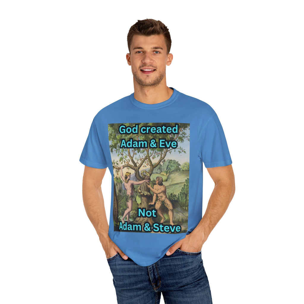God Created Adam and Eve T-Shirt – Biblical Truth Christian Tee for Bold Faith Printify