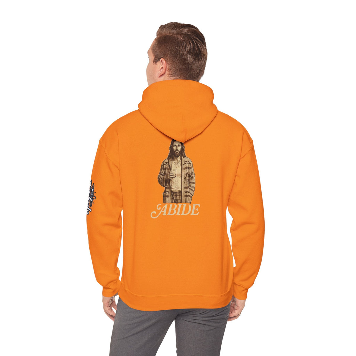 Abide Jesus Hoodie — Vintage 'The Dude' Religious Graphic Hoodie Printify