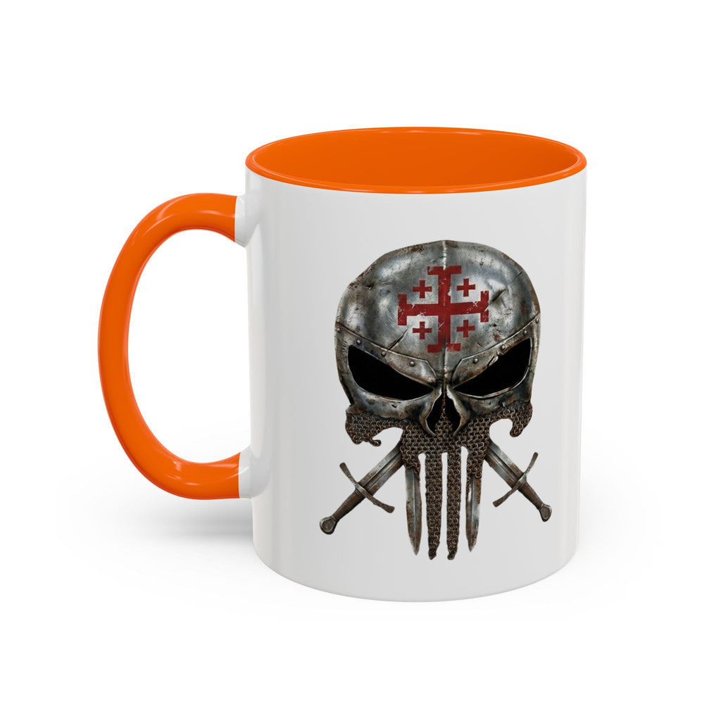 Crusader Knight Coffee Mug — 'Armor of God' Christian Skull 11/15oz Accent Mug Printify