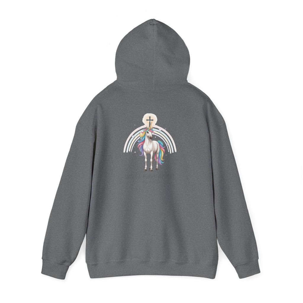 Unique Unicorn Hoodie – Rainbow Cross Psalm 139:14 Christian Hoodie for Wonderfully Made Printify