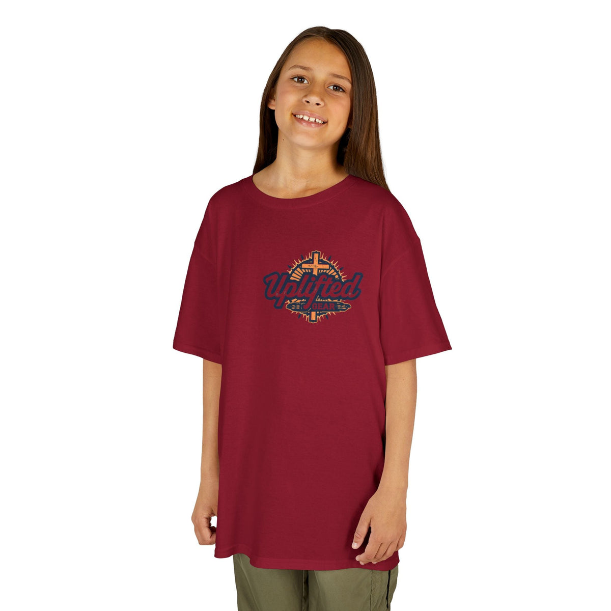 ✨ Chosen. Loved. Redeemed. – Elegant Christian Kids T-Shirt | Gold Foil Faith Tee | Subtle Cross & Heart Design | Inspirational Bible Verse Apparel by Uplifted Gear Printify