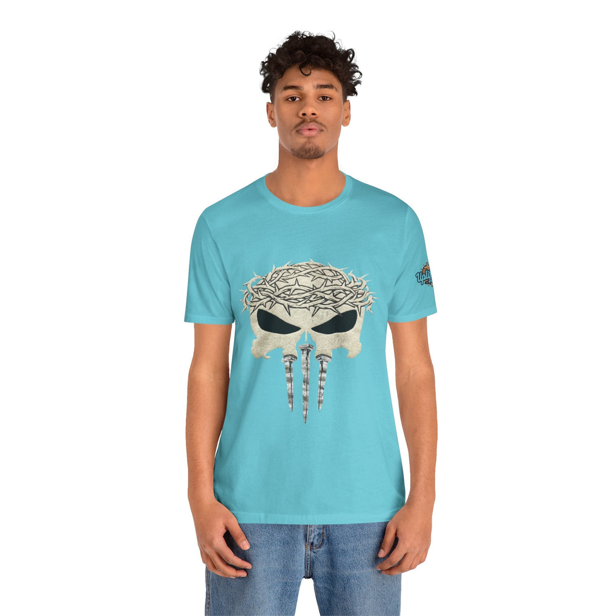 Christian Skull T-shirt - Crown of Thorns & Nails - Warrior Faith T-shirt Printify