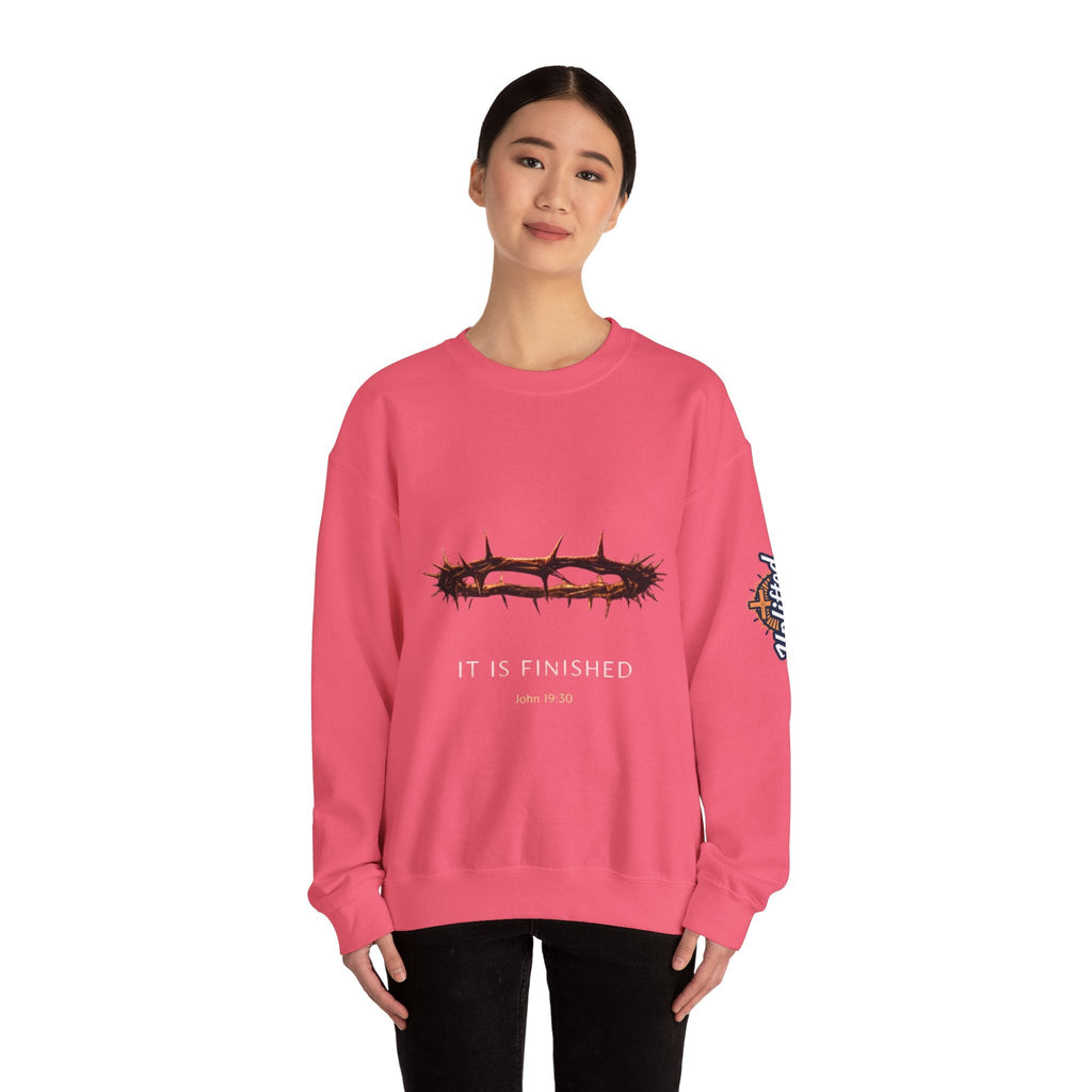 It Is Finished Crown of Thorns Sweatshirt — Christian John 19:30 Faith Sweatshirt Printify