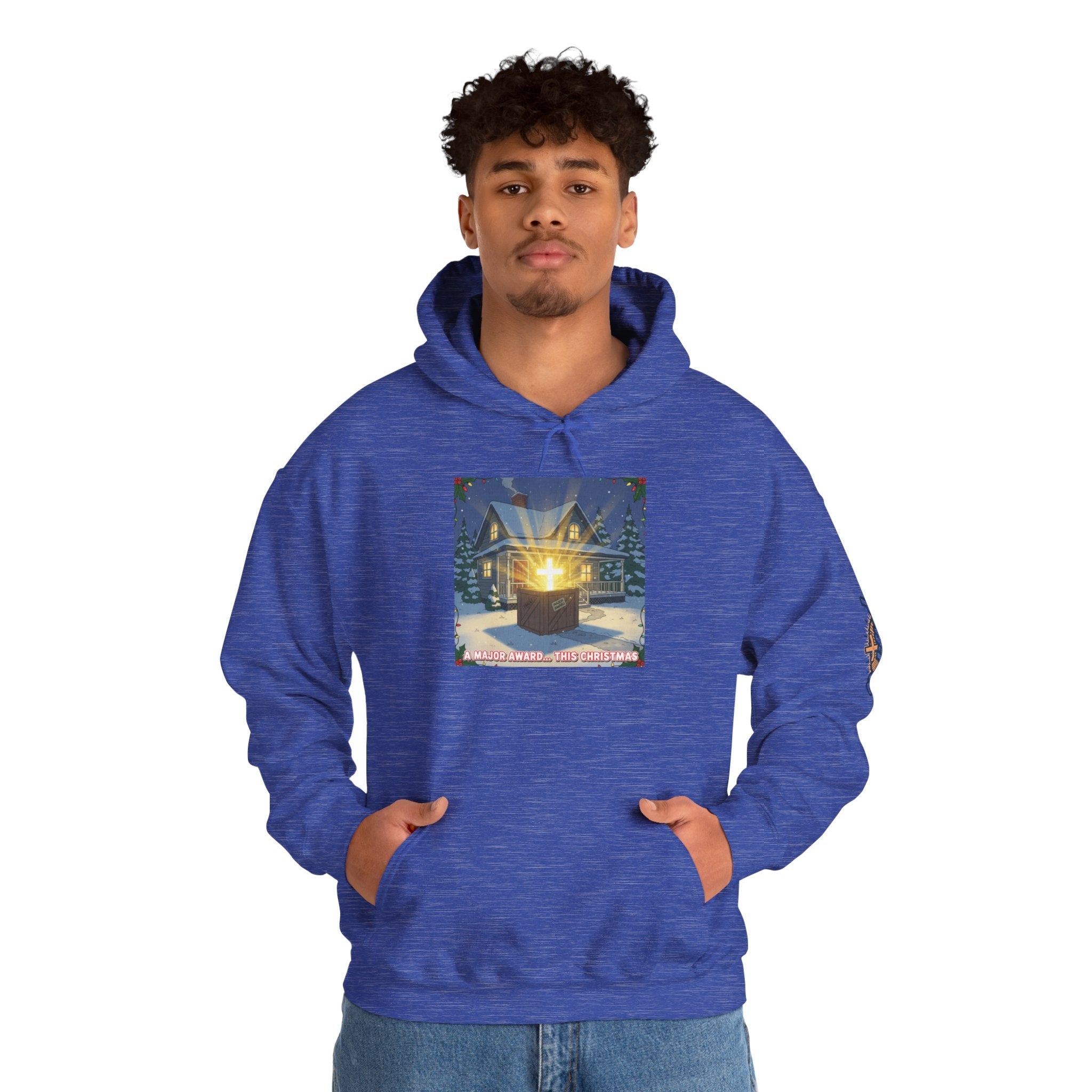 A Major Award This Christmas Hoodie – Fragile Leg Lamp Parody Cross Unboxing Christian Sweatshirt for Hilarious Faith & Holiday Glow Printify