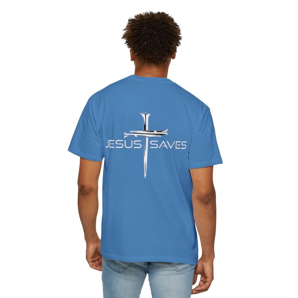 Jesus Saves T-shirt – 3 Nails Crucifix Cross Christian T-shirt for Redemption Faith & Bold Salvation