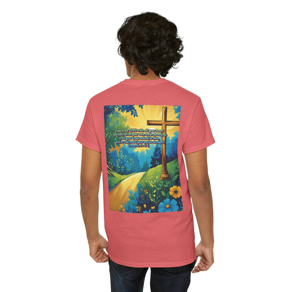 Trust in The Lord Proverbs 3:5-6 Biblical Design Unisex Heavy Cotton Tee Printify