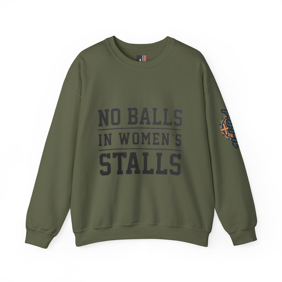 No Balls in Women's Stalls Crewneck Sweatshirt — Bold Statement Pullover Printify