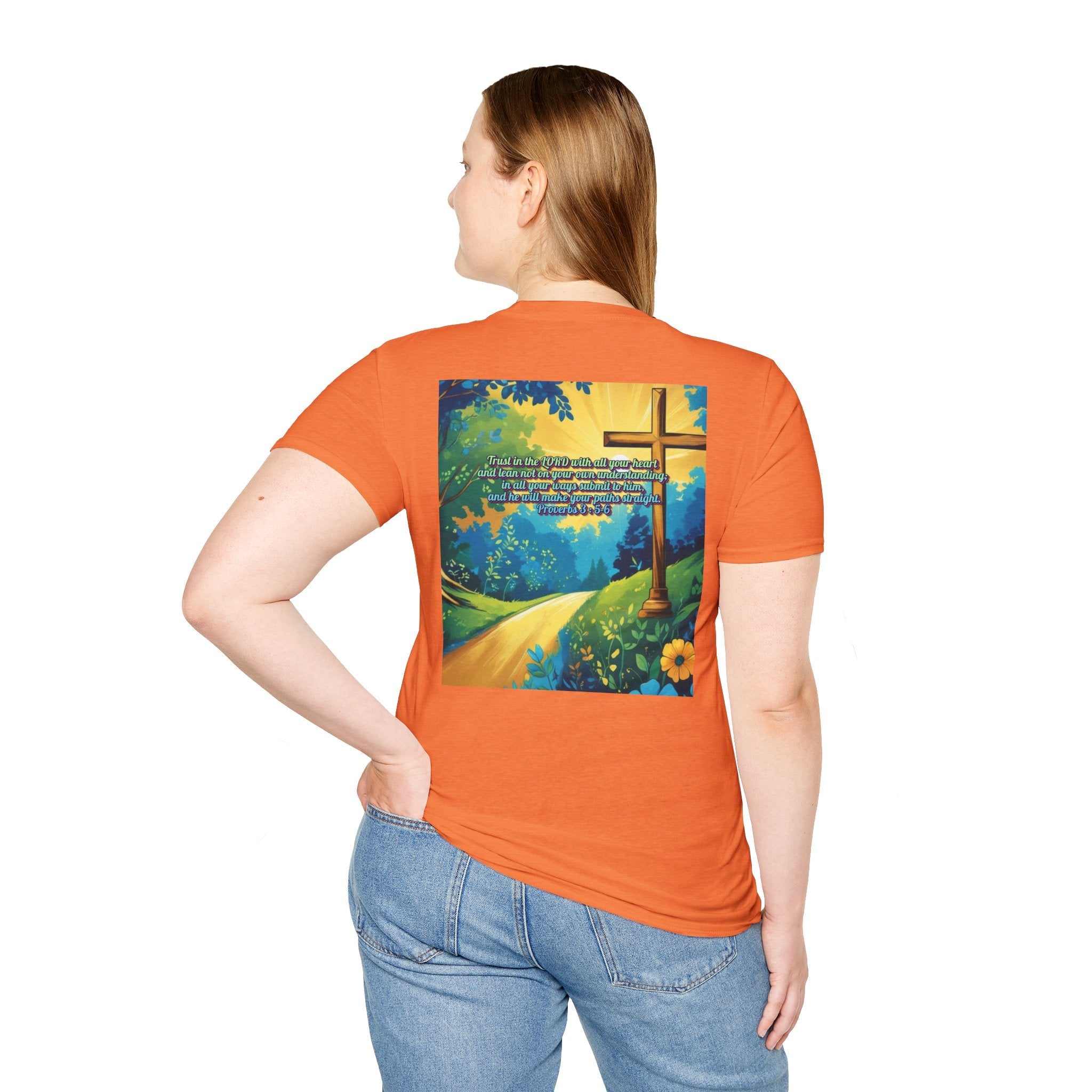 Trust in The Lord Proverbs 3:5-6 Biblical Design Unisex Softstyle T-Shirt Printify