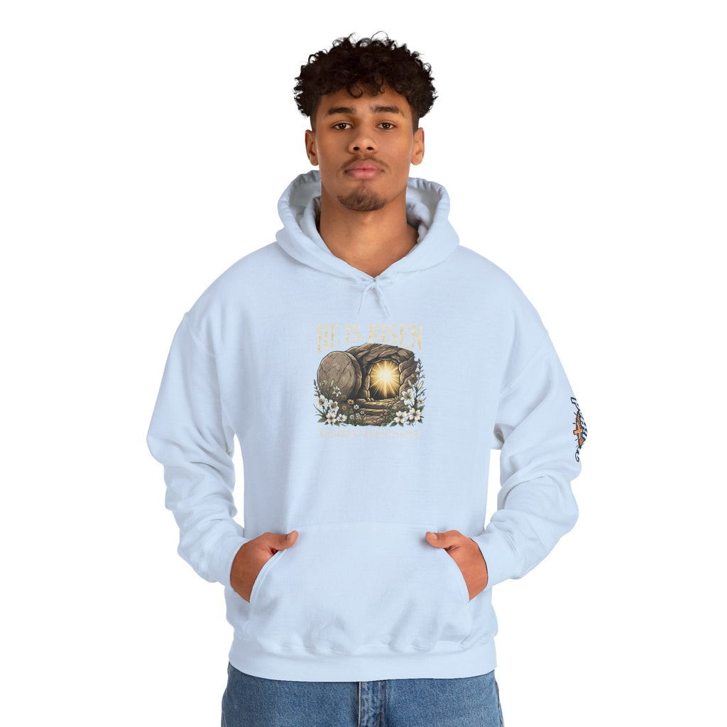 He Is Risen Hoodie — Jesus Christ Resurrection Easter Hoodie Printify