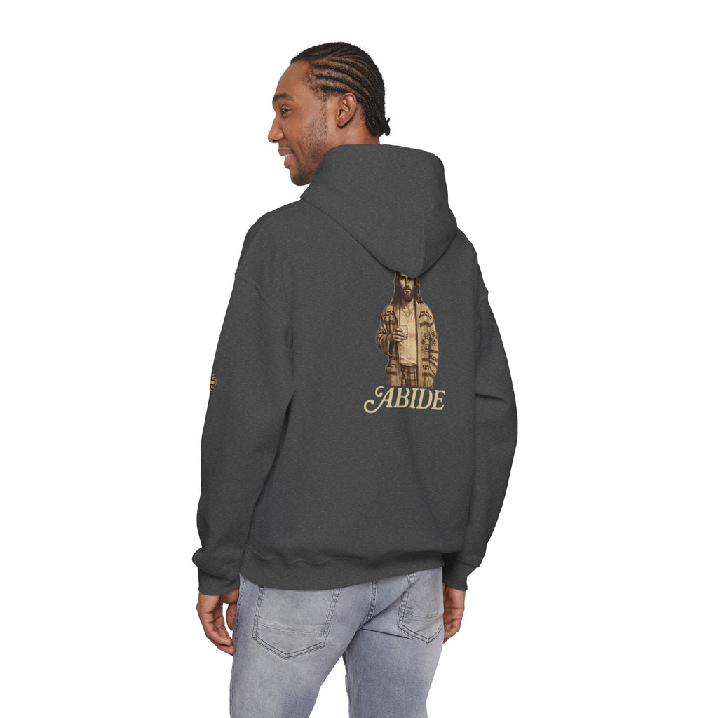 Abide Jesus Hoodie — Vintage 'The Dude' Religious Graphic Hoodie Printify