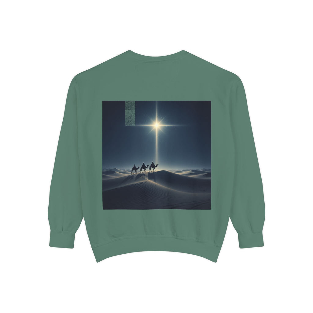 3 Wise Men Sweatshirt – Magi Camels Nativity Journey Christian Christmas Sweatshirt for Epiphany Faith & Holy Night Printify