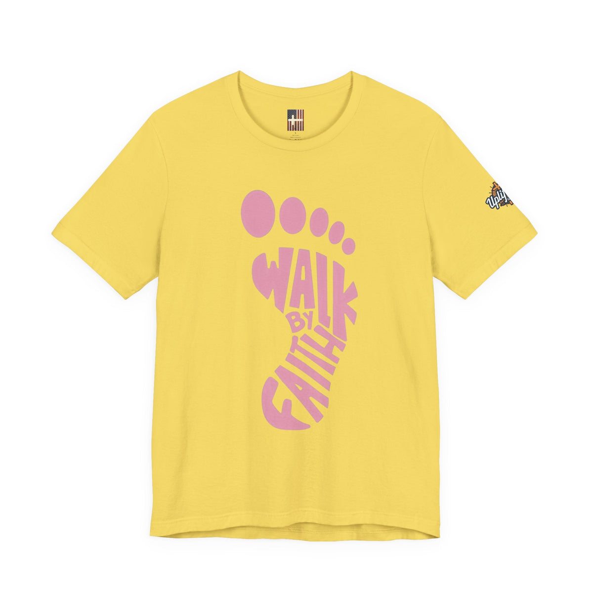 Walk By Faith Footprint T-Shirt Printify