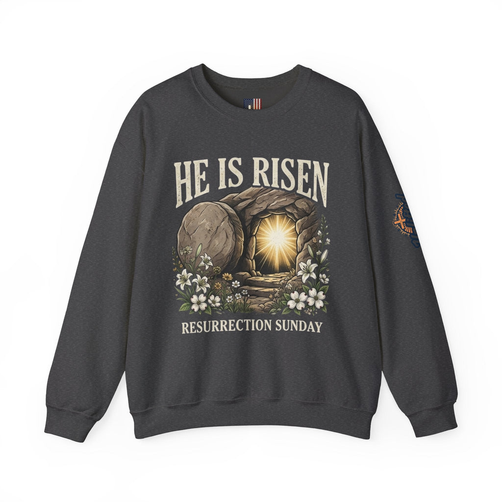 He Is Risen Sweatshirt — Jesus Christ Resurrection Easter Sweatshirt Printify