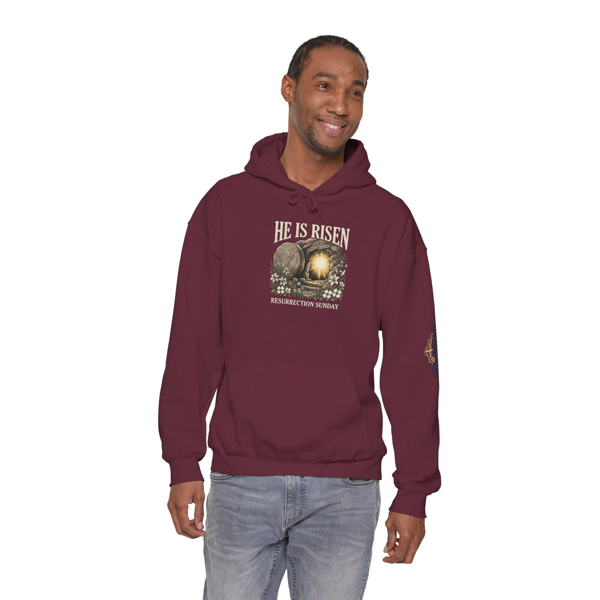 He Is Risen Hoodie — Jesus Christ Resurrection Easter Hoodie Printify