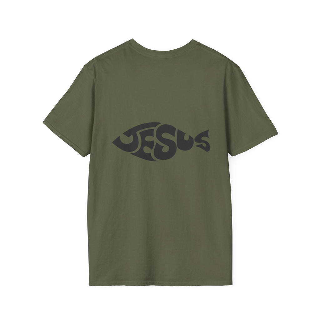 Ichthus Jesus Fish T-shirt - Jesus Word Art - Christian Faith Symbol T-shirt Printify