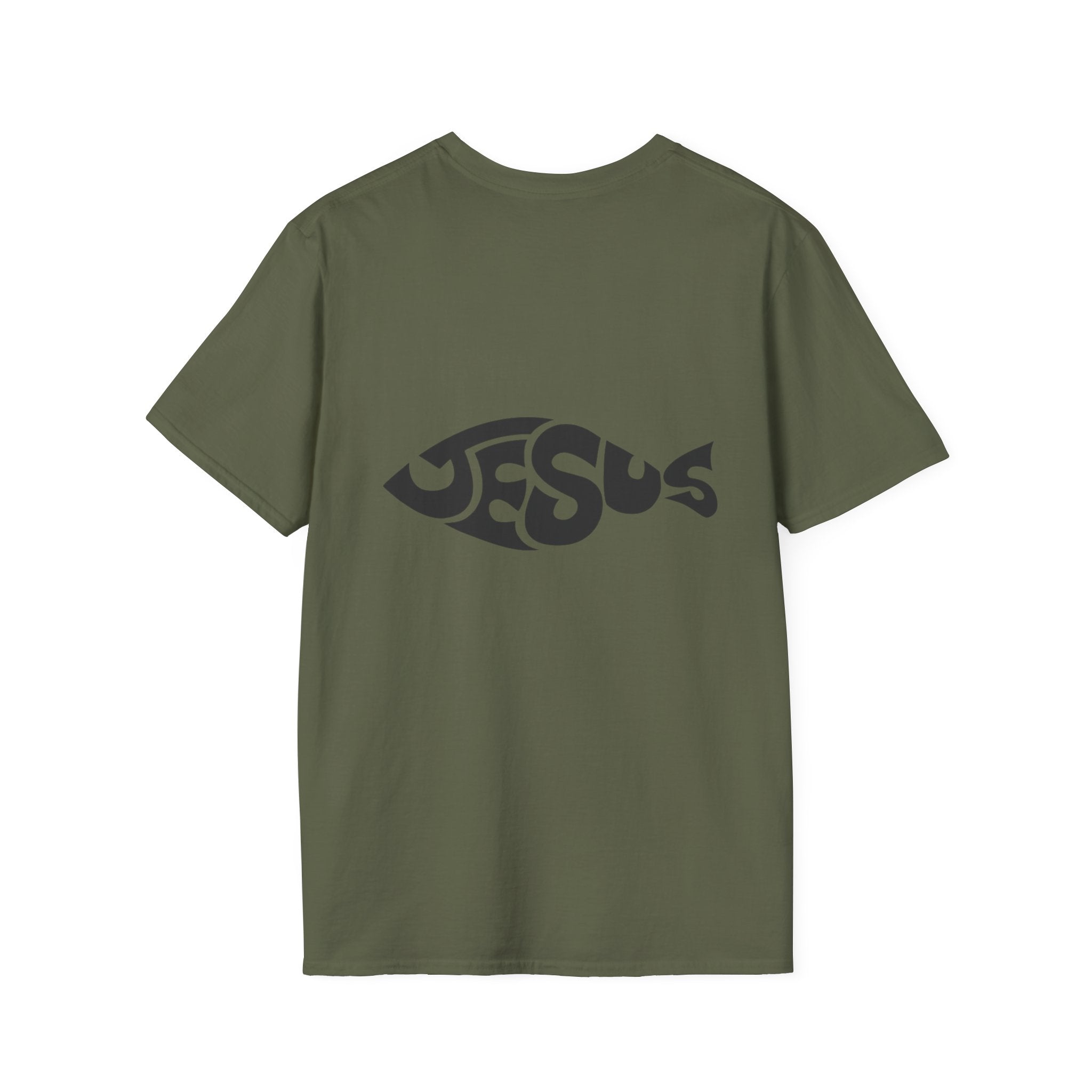 Ichthus Jesus Fish T-shirt - Jesus Word Art - Christian Faith Symbol T-shirt Printify