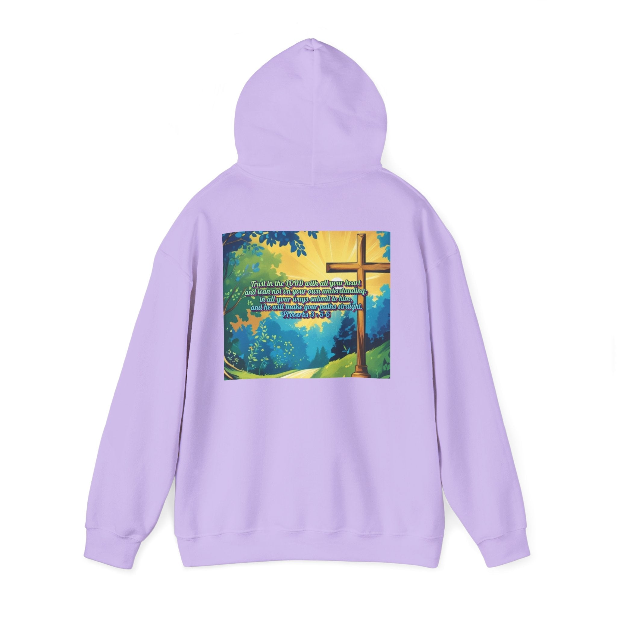 Trust in The Lord Proverbs 3:5-6 Biblical Design Unisex Heavy Blend™ Hooded Sweatshirt Printify