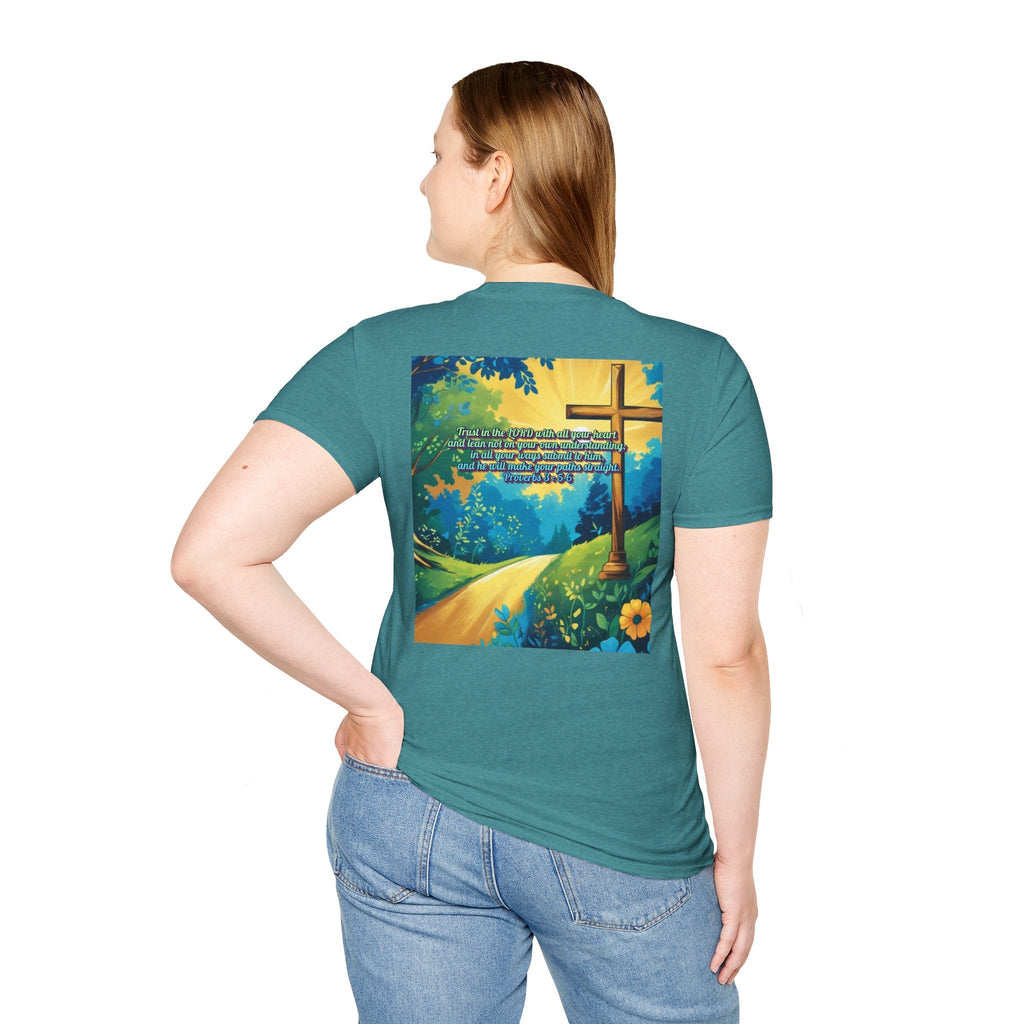 Trust in The Lord Proverbs 3:5-6 Biblical Design Unisex Softstyle T-Shirt Printify