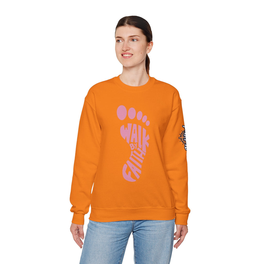 Walk By Faith Footprint Sweatshirt Printify
