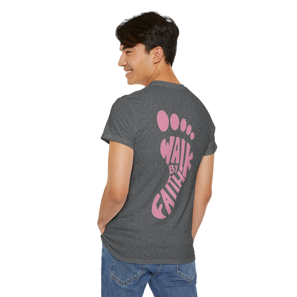 Walk By Faith Footprint T-Shirt Printify