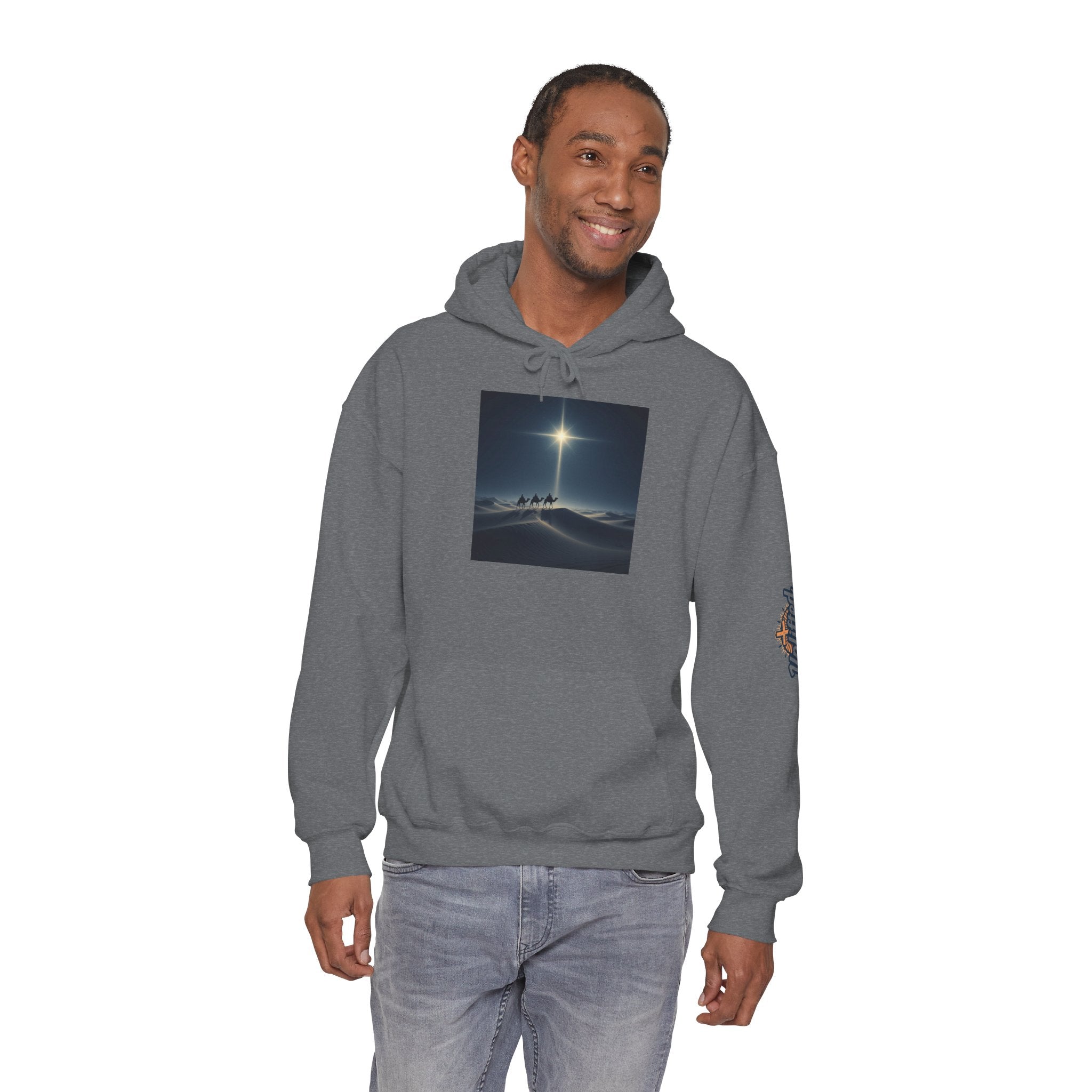 3 Wise Men Hoodie – Magi Camels Nativity Journey Christian Christmas Sweatshirt for Epiphany Faith & Holy Night Printify