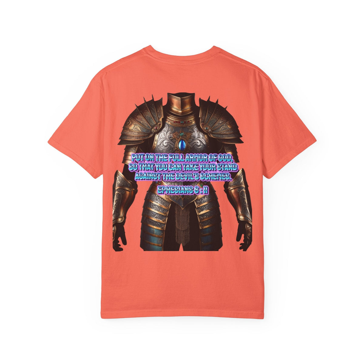 Religious Graphic Tee with Armor Of God Design - Unisex Garment-Dyed T-shirt Printify
