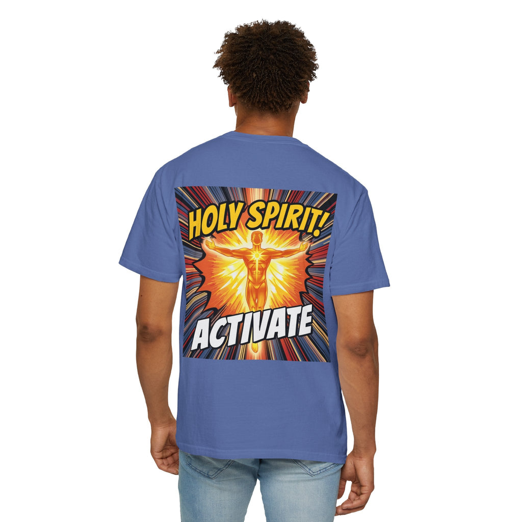 Holy Spirit Activate T-shirt – Superhero Christian T-shirt with Vibrant Power-Up Design for Faith-Fueled Boldness Printify