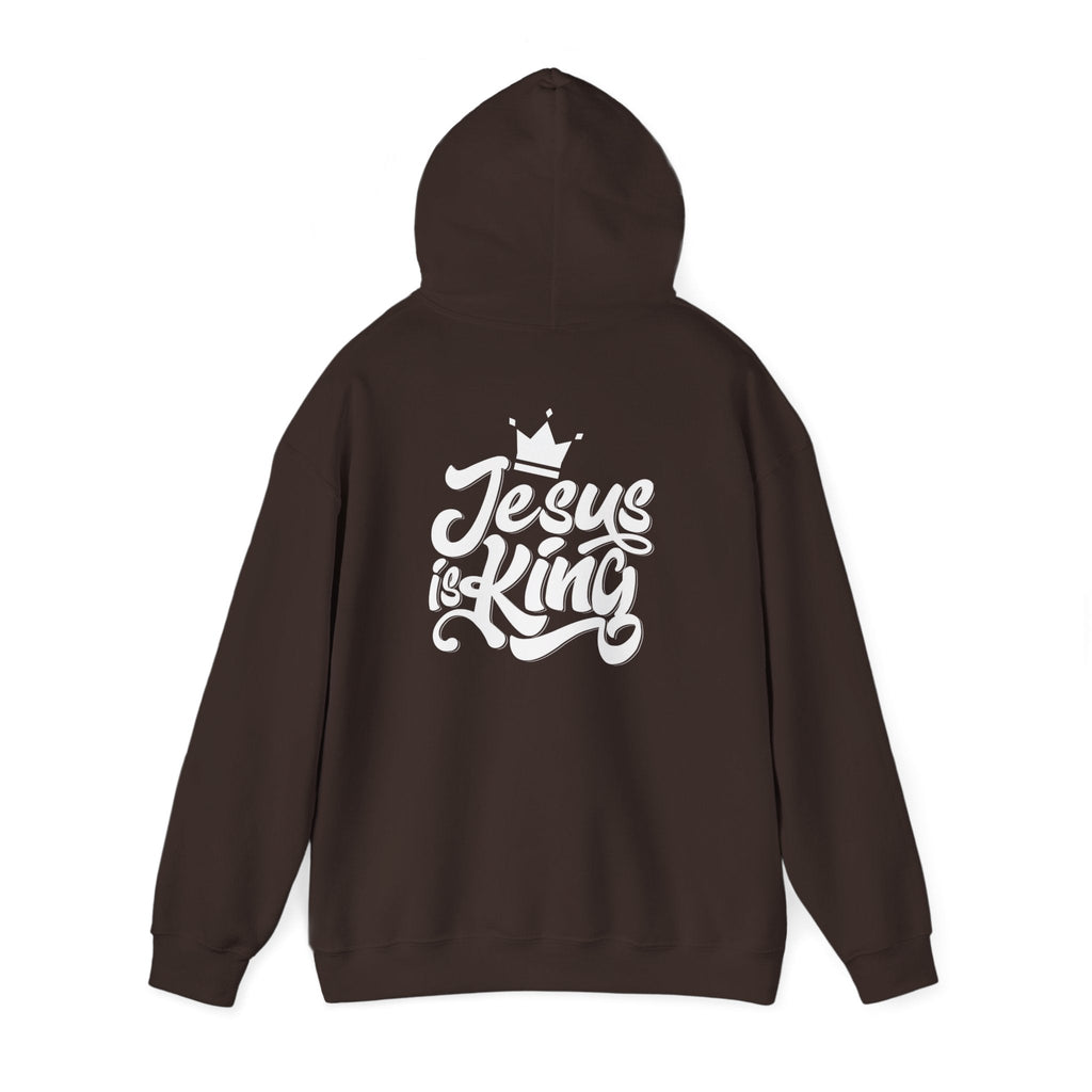 Jesus is King Hoodie – Bold Crown & Cross Christian Sweatshirt for Eternal Reign & Cozy Faith Printify